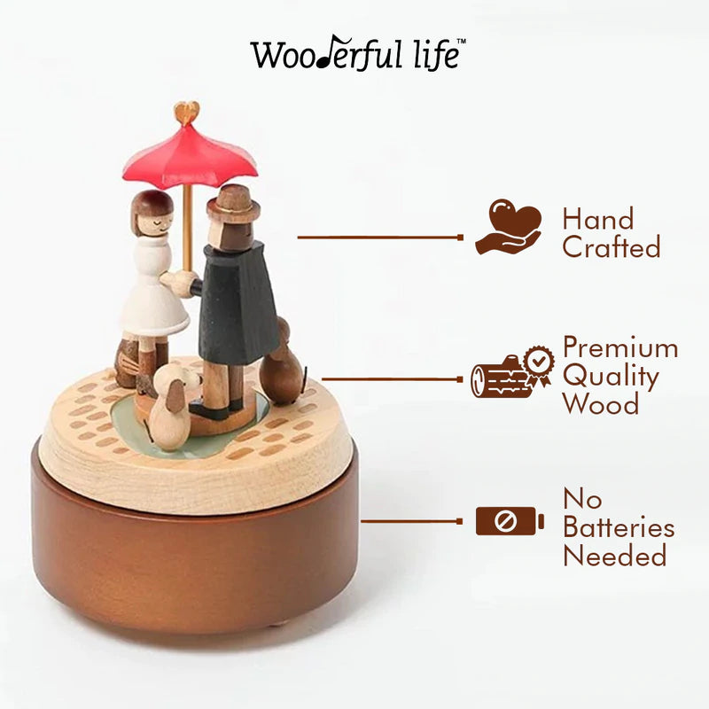 Love Umbrella | Wooden Music Box