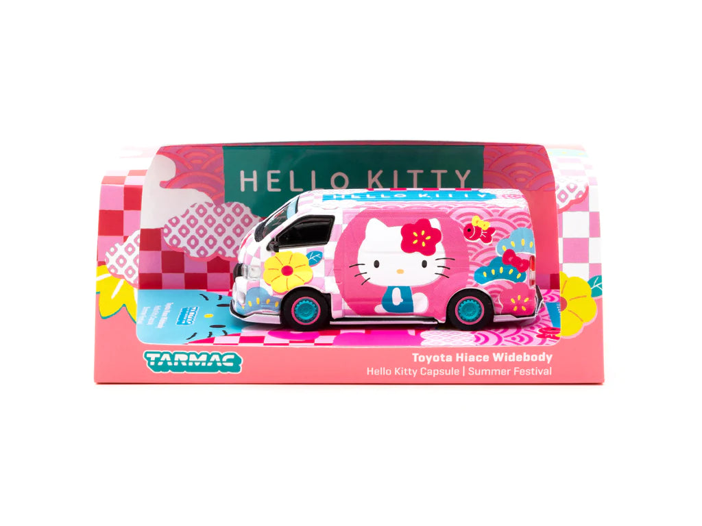 TARMAC WORKS 1/64 TOYOTA HIACE WIDEBODY TARMAC WORKS X HELLO KITTY CAPSULE SUMMER FESTIVAL