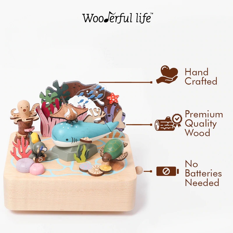 Whale Shark & Sea Friends | Wooden Music Box