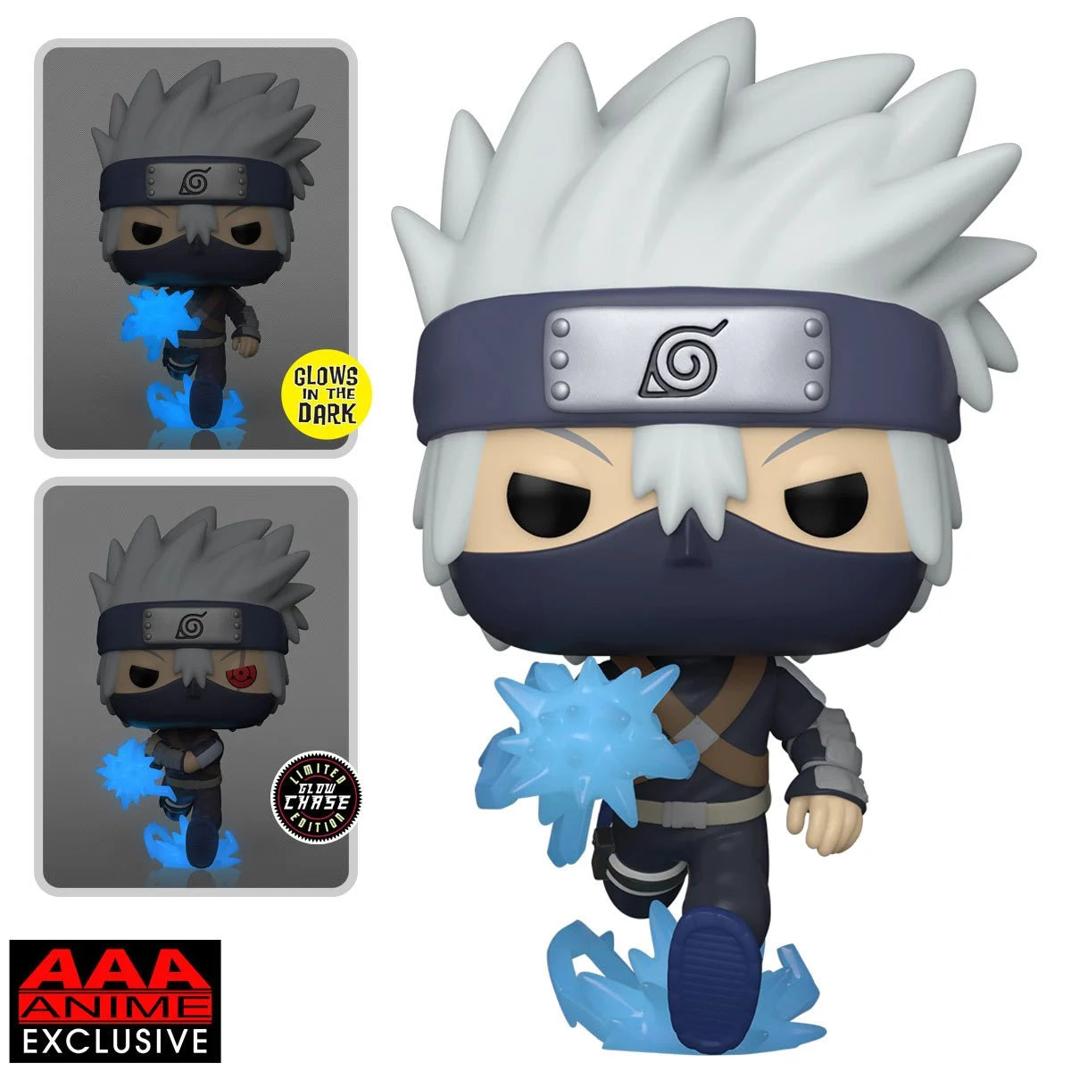 NARUTO: SHIPPUDEN YOUNG KAKASHI HATAKE WITH CHIDORI GLOW-IN-THE-DARK POP! VINYL FIGURE - AAA ANIME EXCLUSIVE