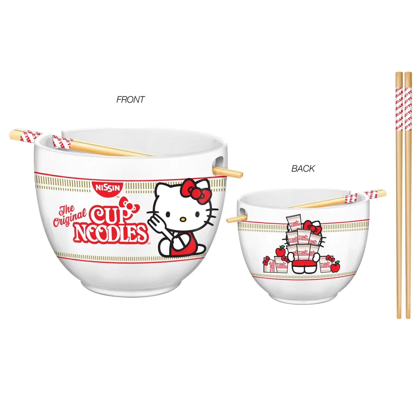 HELLO KITTY X TOP RAMEN NOODLE BOWL WITH CHOPSTICKS