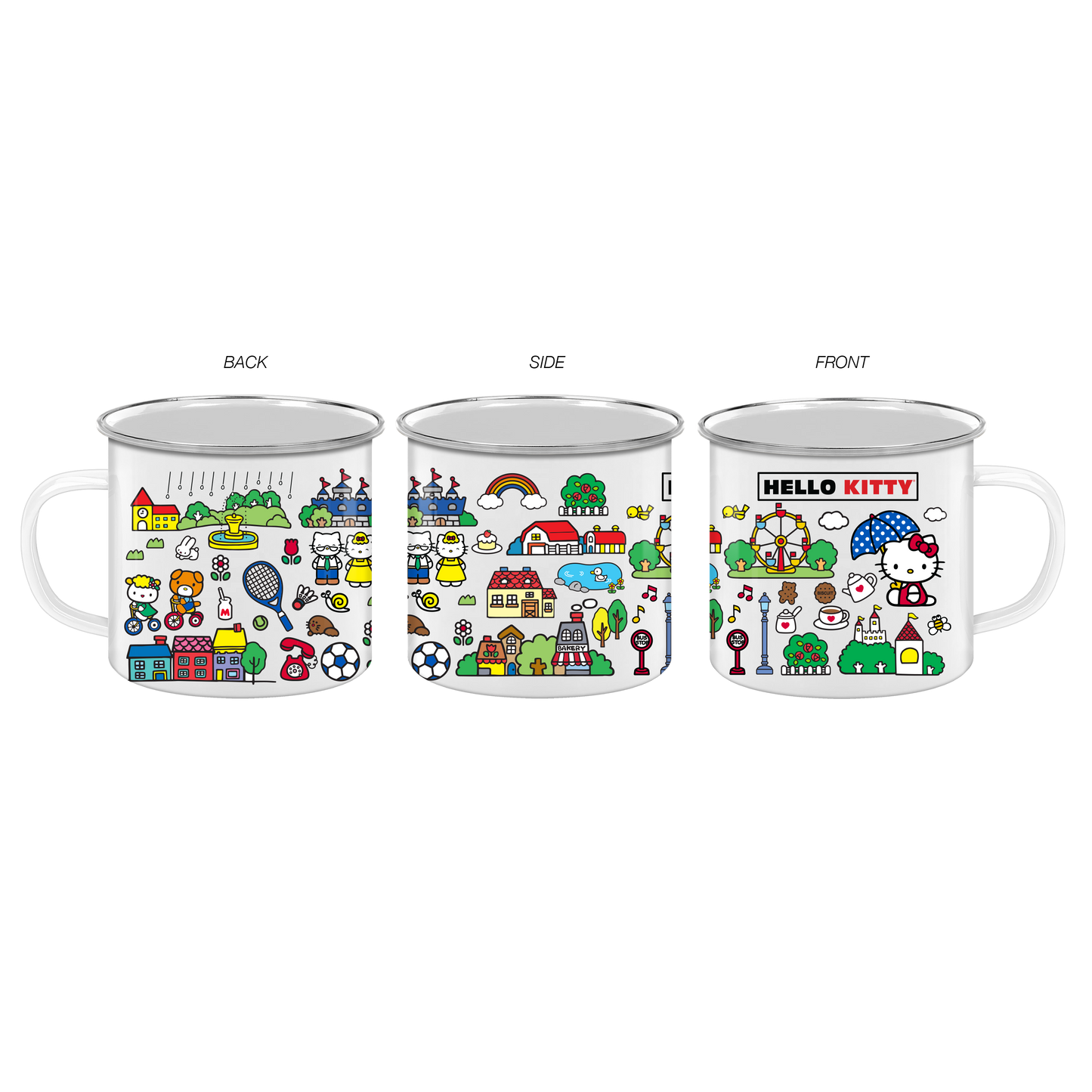 HELLO KITTY DESTINATION TOWN 21OZ ENAMEL CAMPER MUG