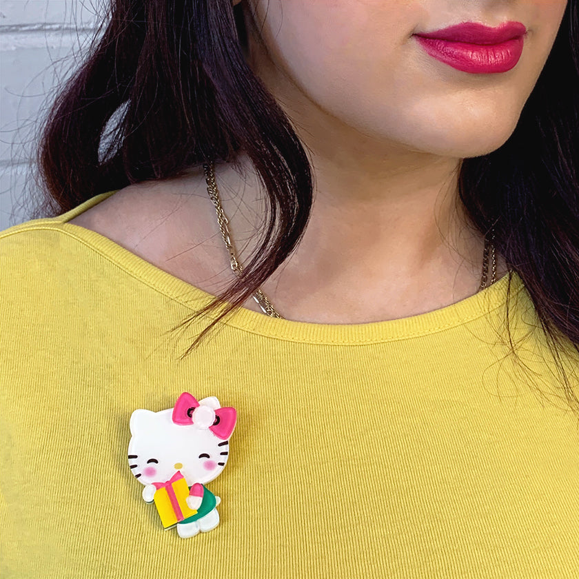 HELLO KITTY A PRESENT FOR YOU! BROOCH