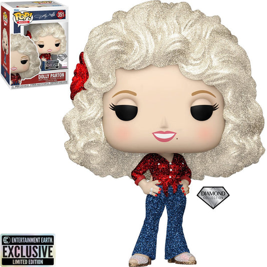 DOLLY PARTON '77 TOUR DIAMOND GLITTER FUNKO POP! VINYL FIGURE #351 - ENTERTAINMENT EARTH EXCLUSIVE