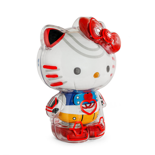 *PRE-ORDER* HELLO KITTY 8" PLUSH CLEAR SHELL ROBOT FIGURE- RED AND BLUE