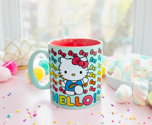 HELLO KITTY HELLO RAINBOWS 20OZ CERAMIC MUG