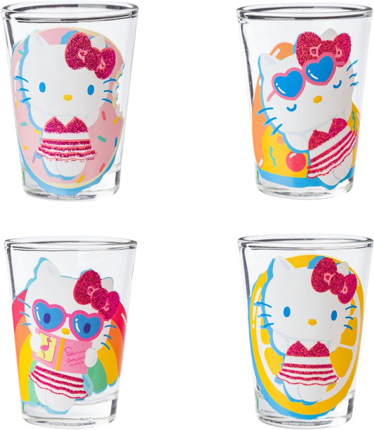 HELLO KITTY SUMMER 4PC. 1.5OZ. MINI GLASS SET