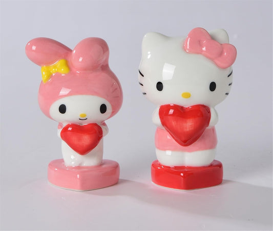 HELLO KITTY & MY MELODY SALT AND PEPPER SHAKER SET