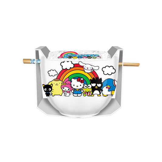HELLO KITTY AND FRIENDS RAMEN BOWL WITH CHOPSTICKS