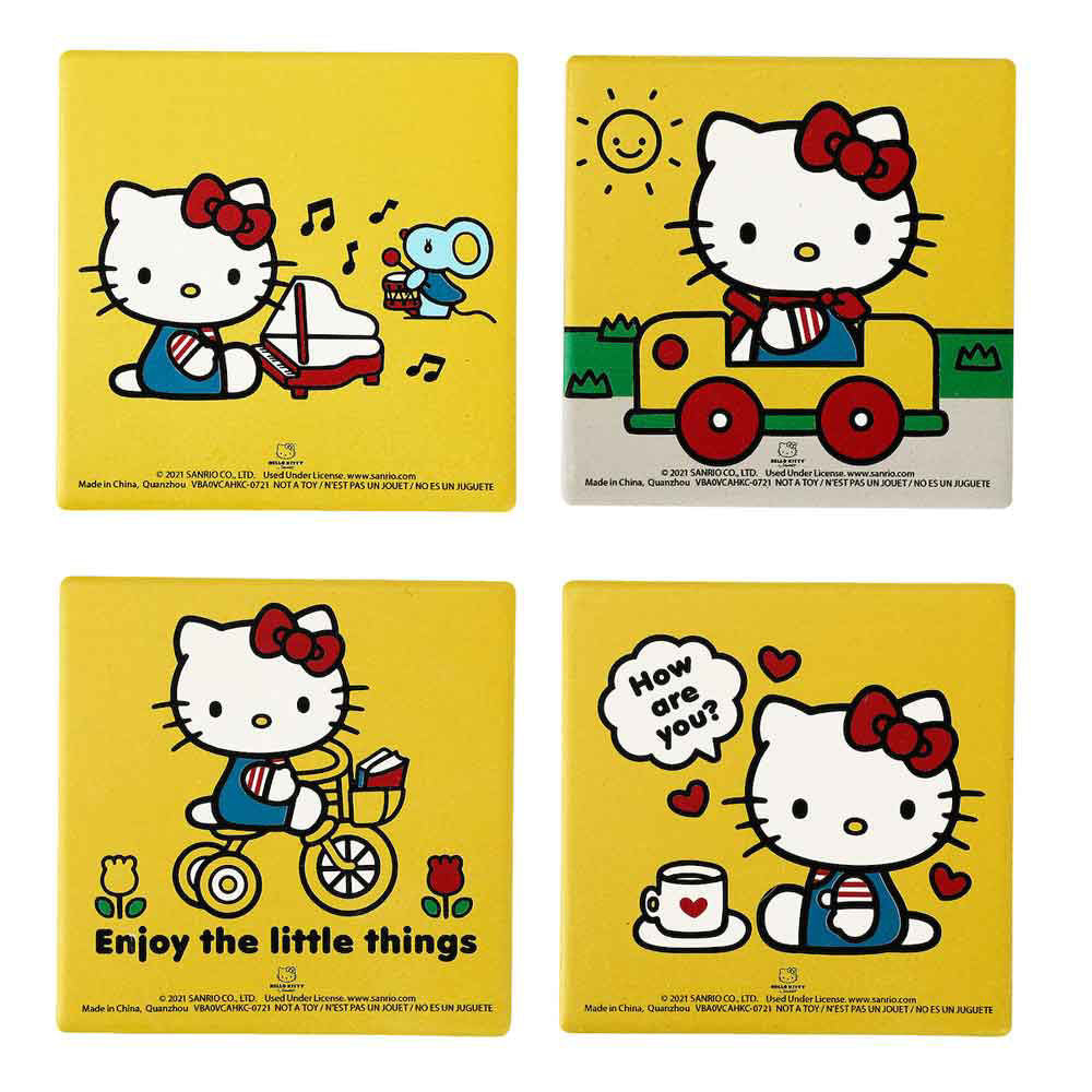 HELLO KITTY ENJOY THE LITTLE THINGS CERAMIC COASTERS SET OF 4