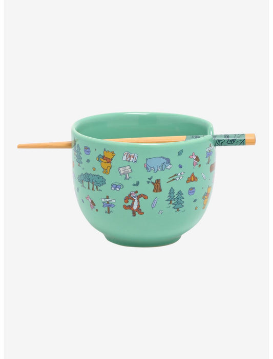WINNIE THE POOH RAMEN BOWL WITH CHOPSTICKS
