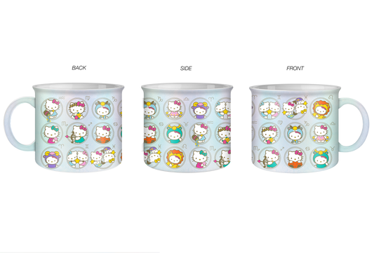 HELLO KITTY ZODIAC PEARLESCENT 20OZ CERAMIC CAMPER MUG