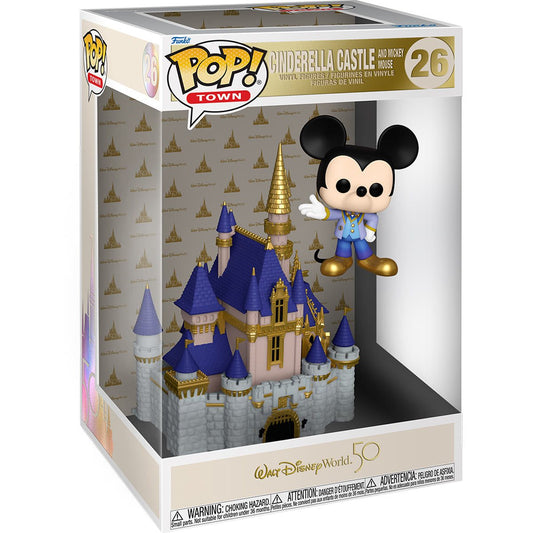 WALT DISNEY WORLD 50TH ANNIVERSARY CASTLE WITH MICKEY POP! VINYL TOWN
