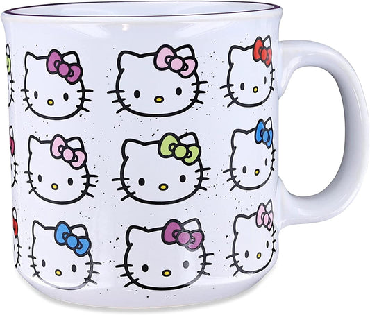 HELLO KITTY FACES AND BOWS 20OZ CERAMIC CAMPER MUG