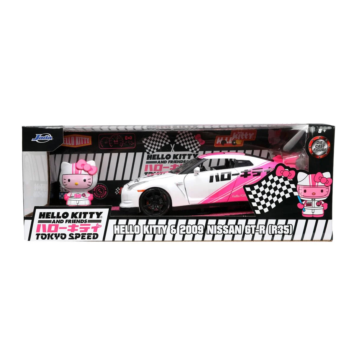 HELLO KITTY TOKYO SPEED 2009 NISSAN GT-R R35 1:24 SCALE DIE-CAST METAL VEHICLE WITH FIGURE