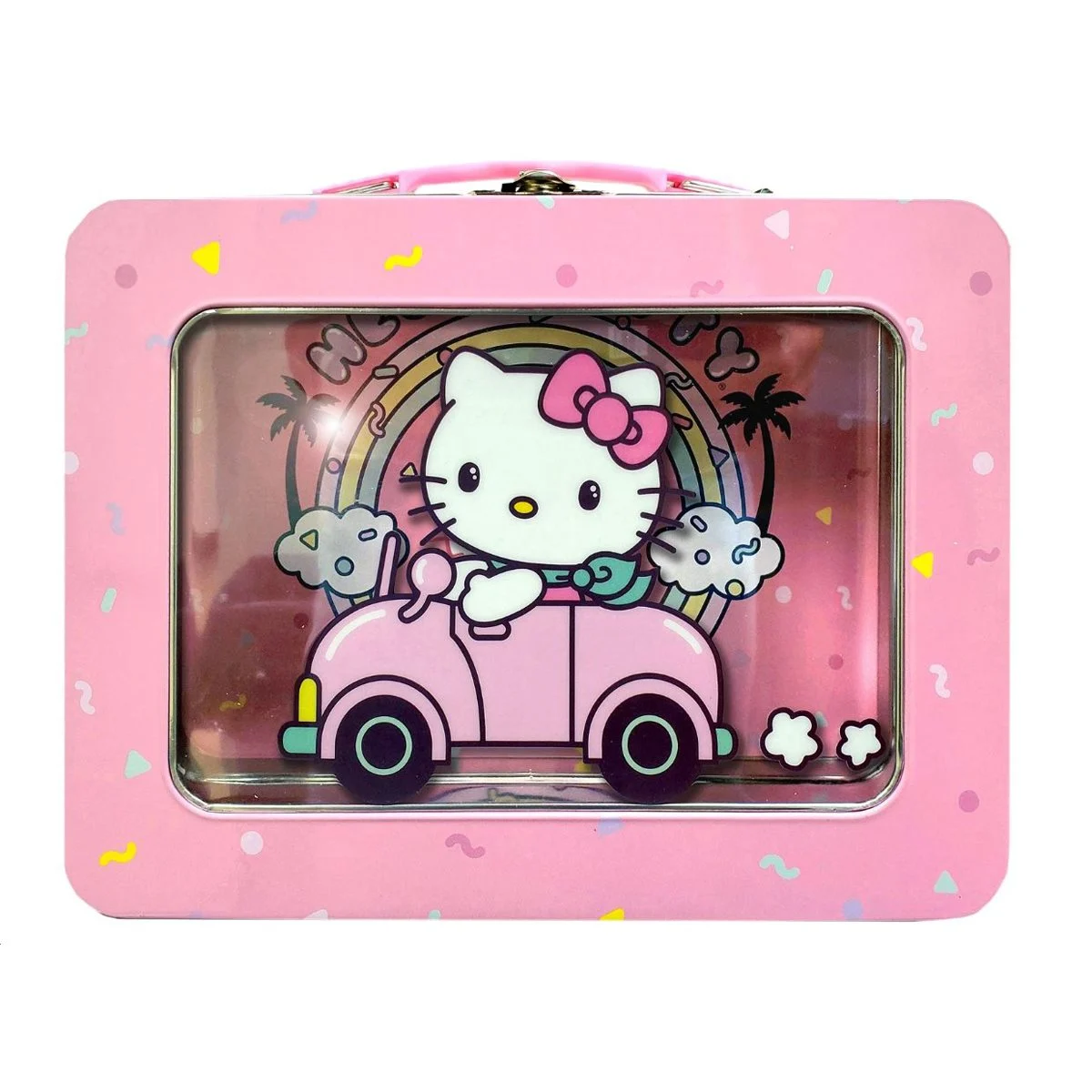 HELLO KITTY XL TIN LUNCH BOX WITH WINDOW