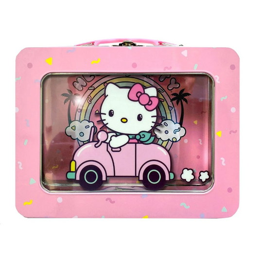 HELLO KITTY XL TIN LUNCH BOX WITH WINDOW