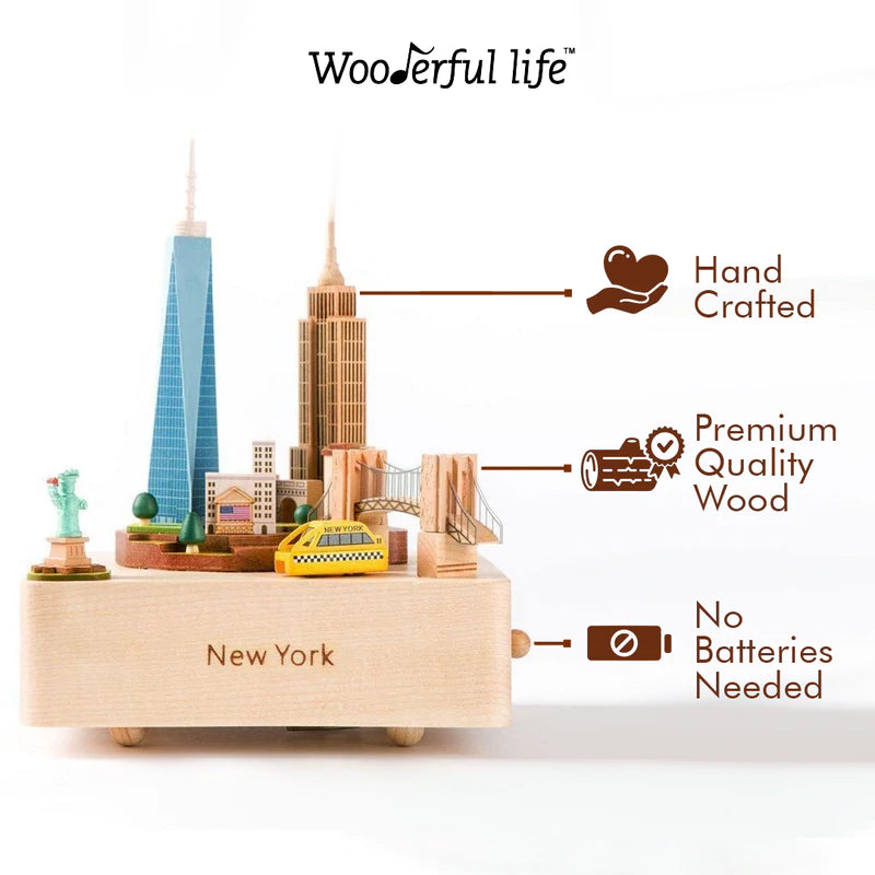 Downtown Manhattan | Wooden Music Box