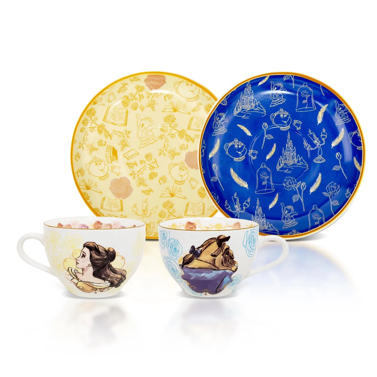 BEAUTY AND THE BEAST 2PC CHINA TEA CUP AND SAUCER SET