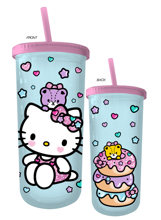 HELLO KITTY DONUTS SWEETS 20OZ. PLASTIC TALL COLD CUP