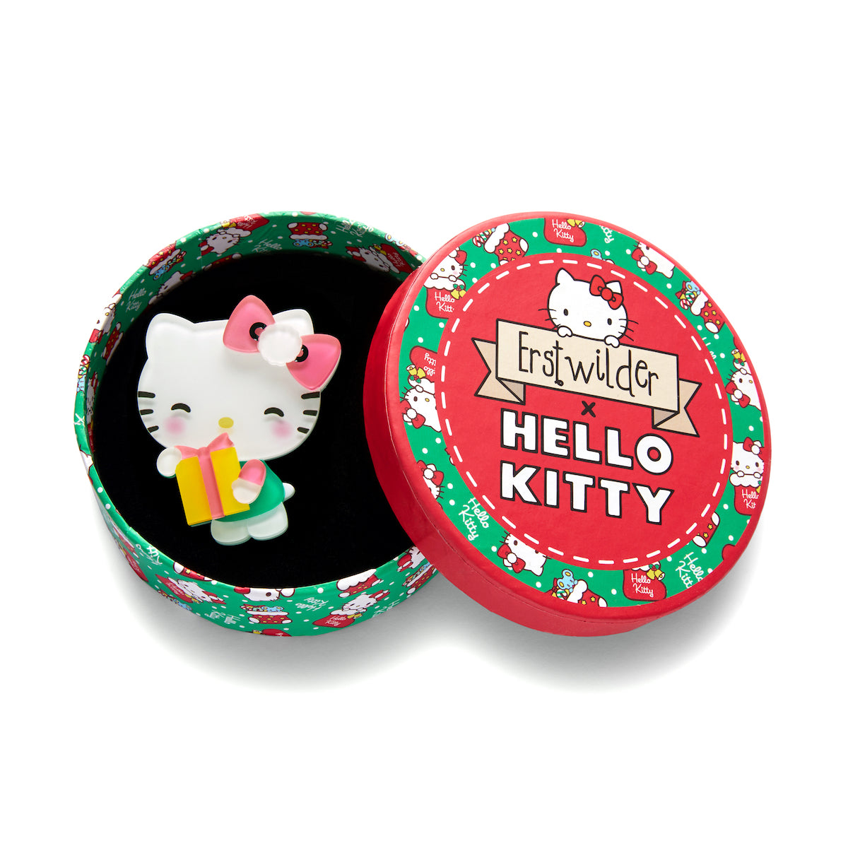 HELLO KITTY A PRESENT FOR YOU! BROOCH
