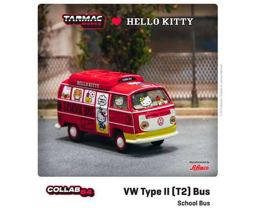 TARMAC WORKS 1:64 GLOBAL 64 VOLKSWAGEN TYPE II (T2) BUS HELLO KITTY